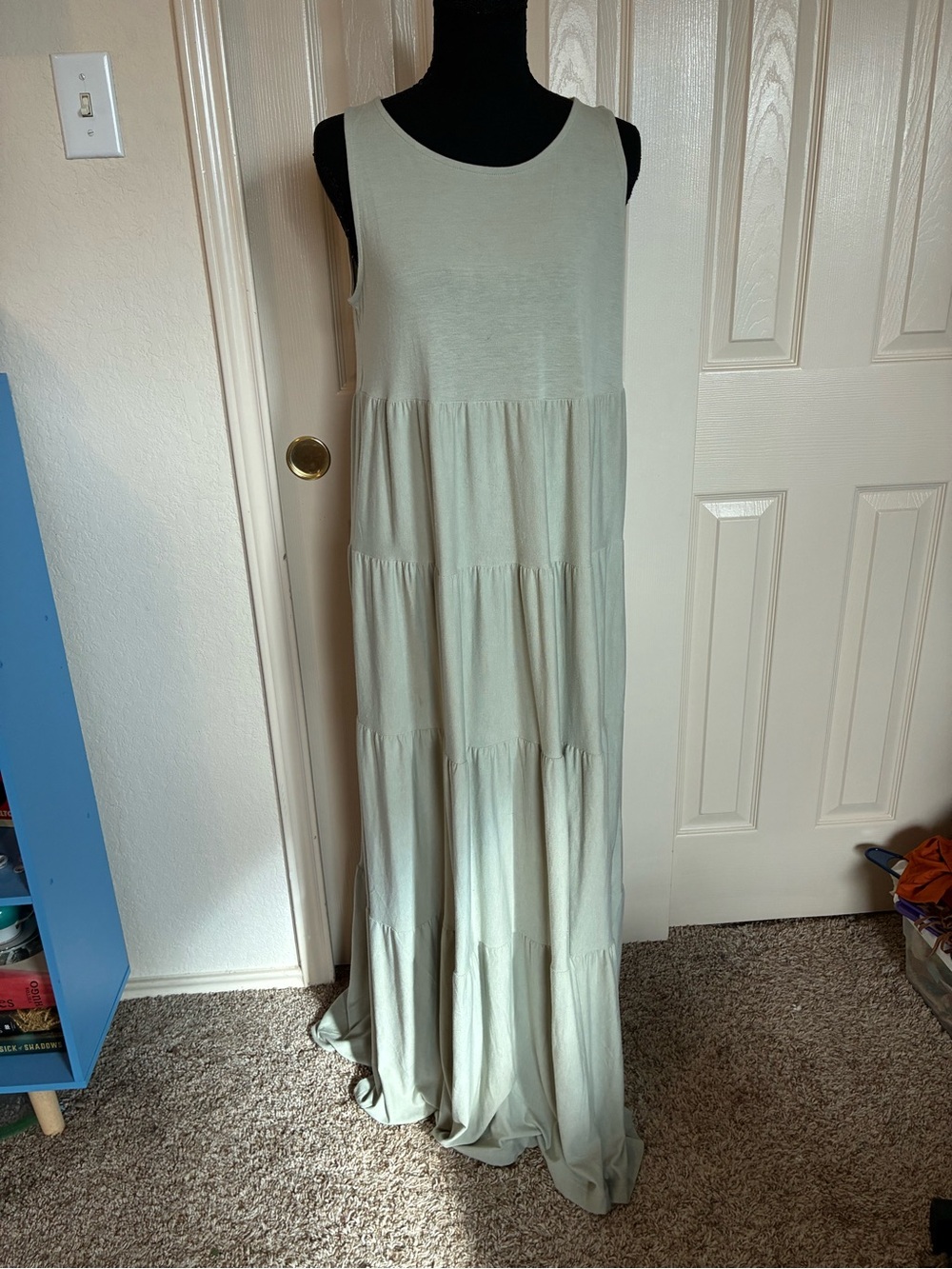 Zenana Outfitters Sleeveless Tiered Maxi Dress in Sage